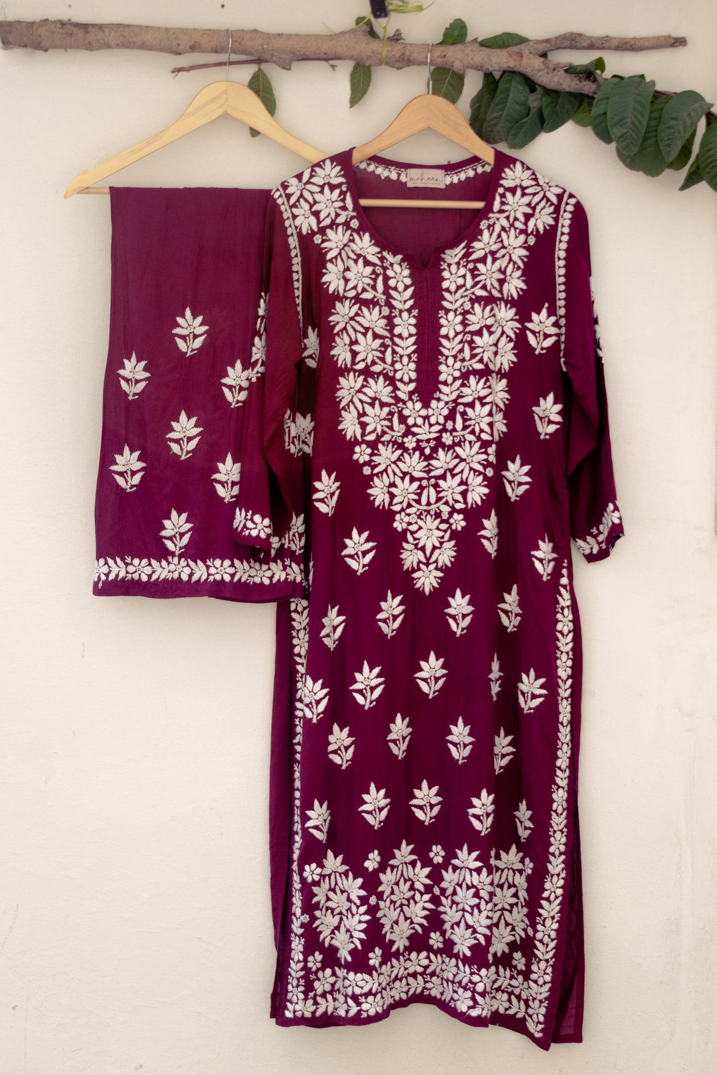 Kurta Palazzo Set Modal Wine