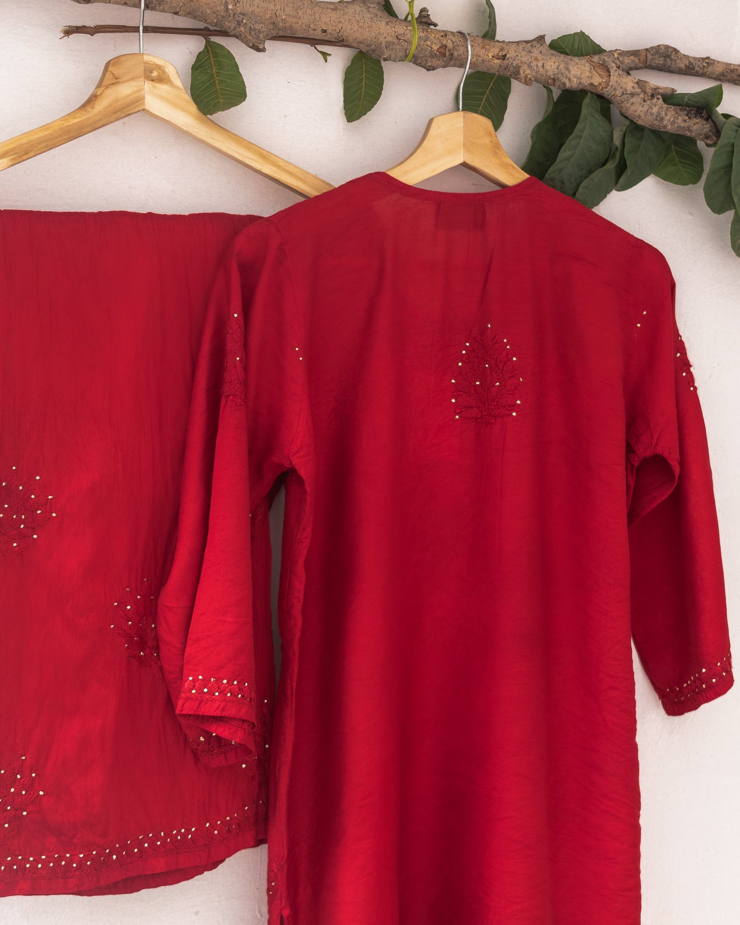 3 Piece Chanderi Suit Maroon