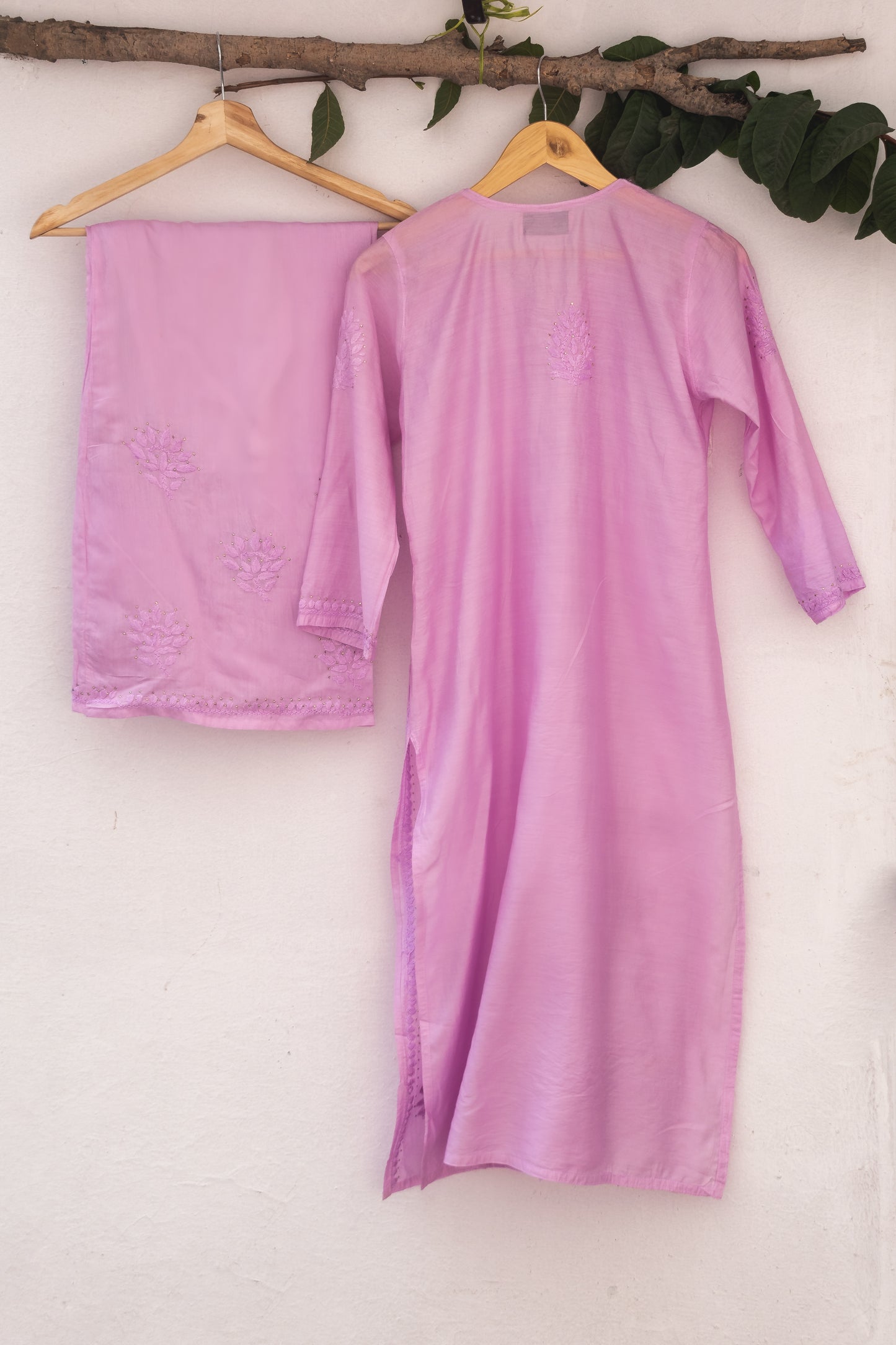3 Piece Chanderi Suit Lilac