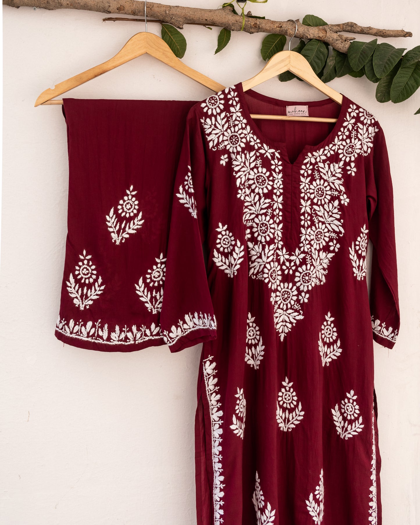 Kurta Palazzo Set Modal Maroon
