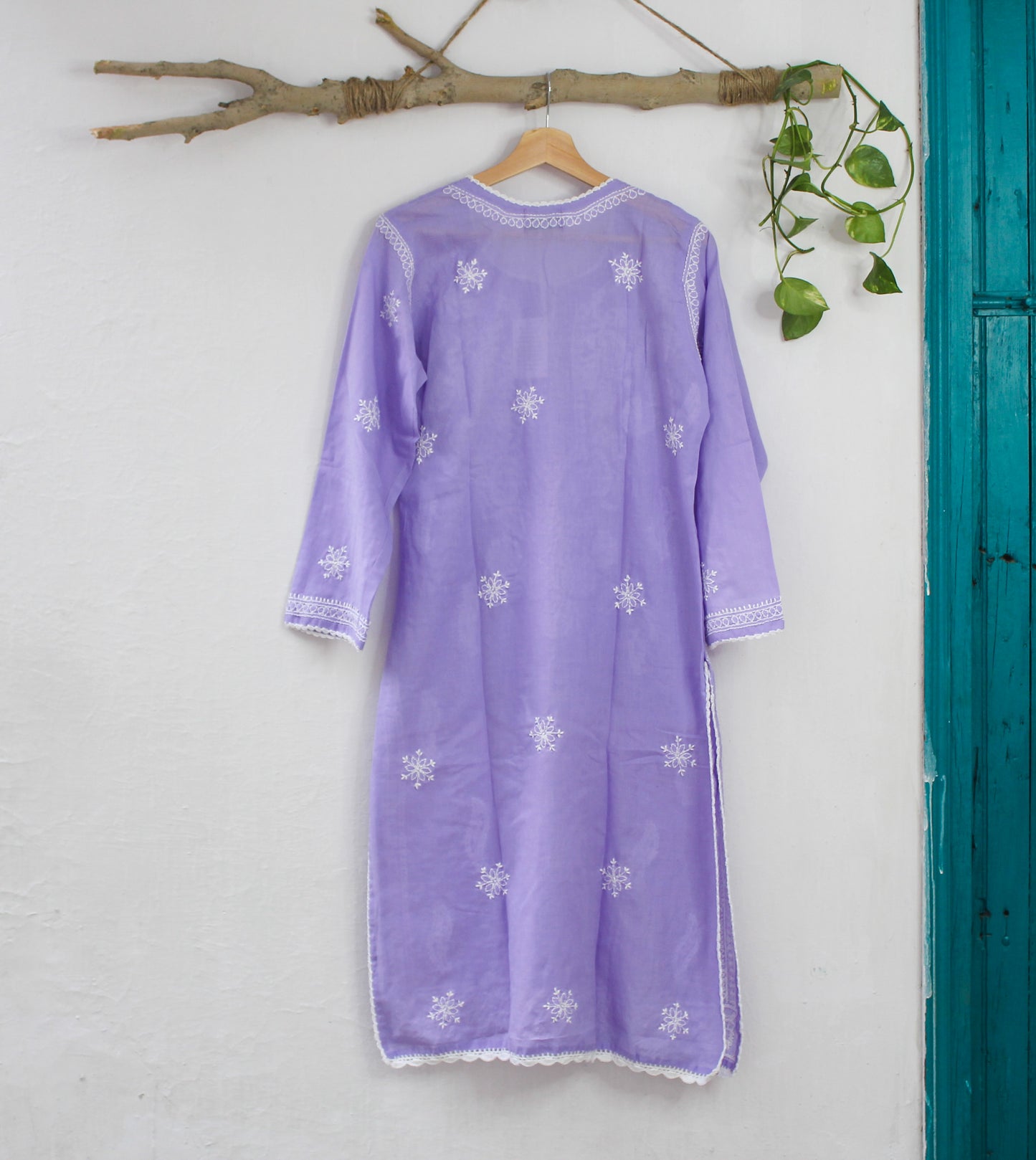 Long Kurta Cotton Purple