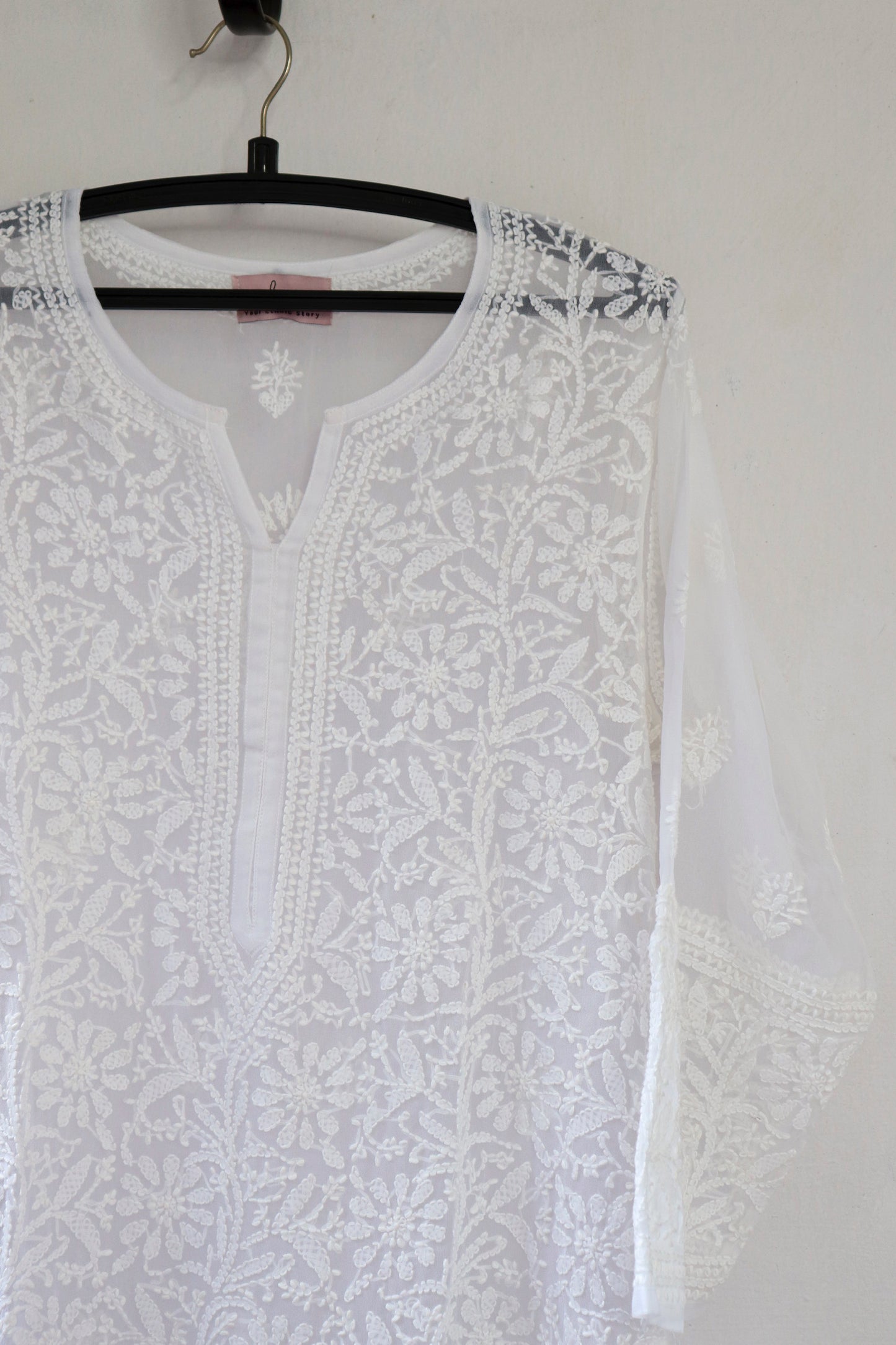 Long Kurta Georgette White