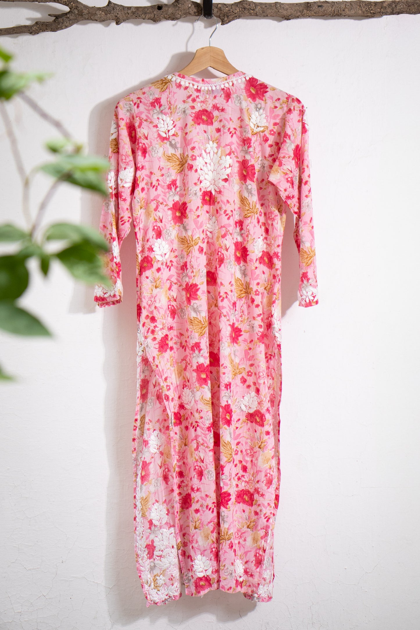 Long Kurta Mulmul Pink