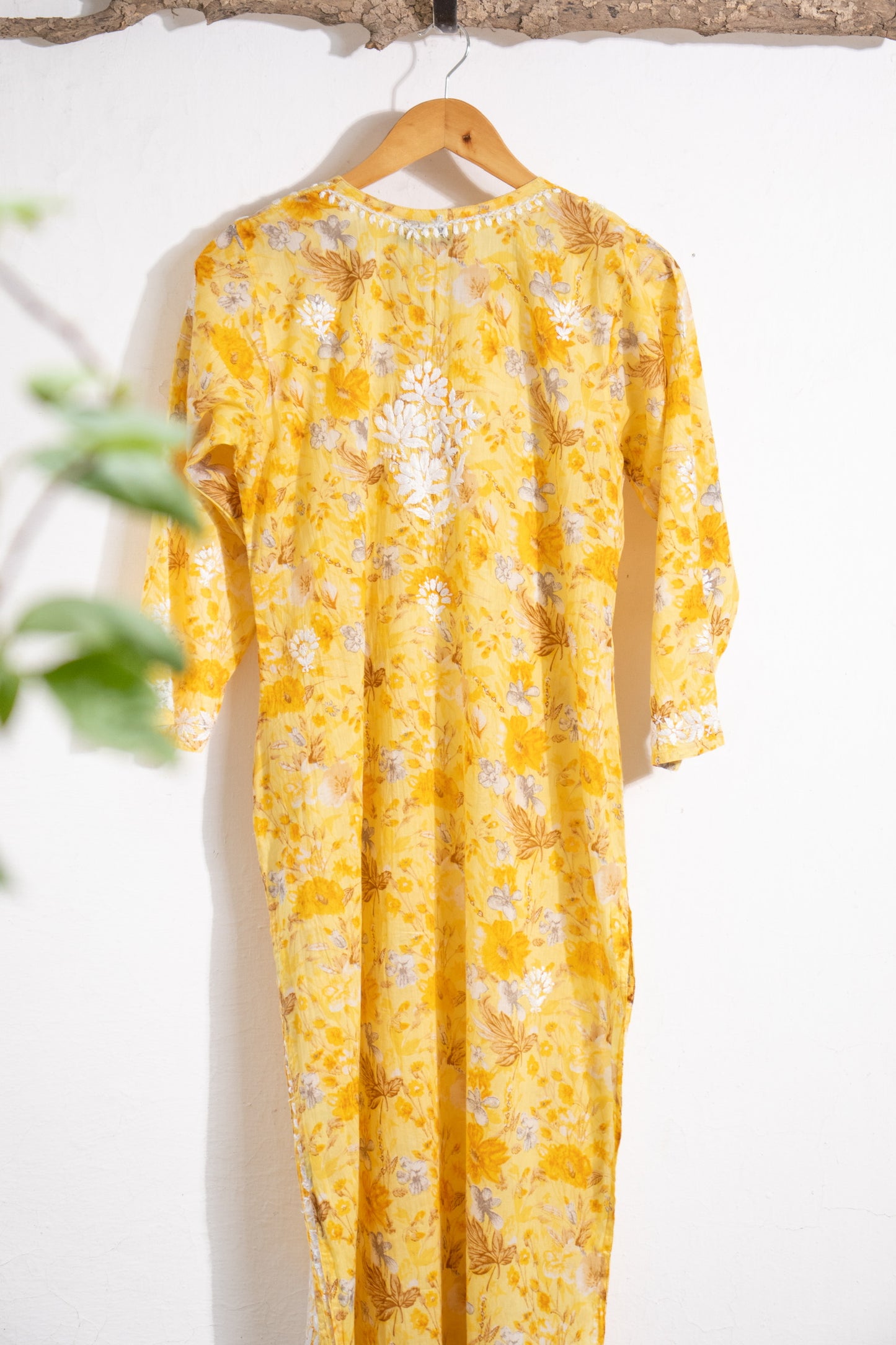 Long Kurta Mulmul Yellow