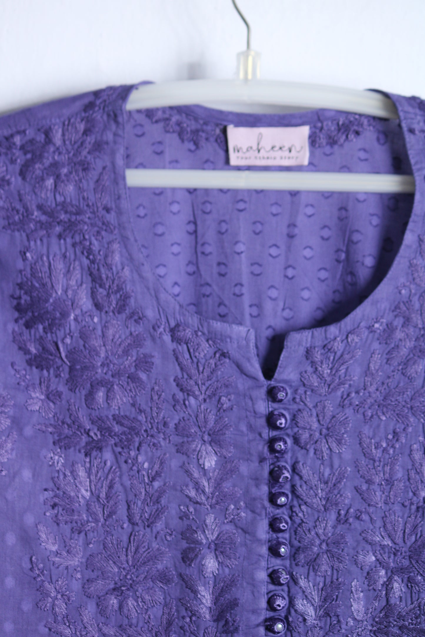 3 Piece Cotton Suit Purple