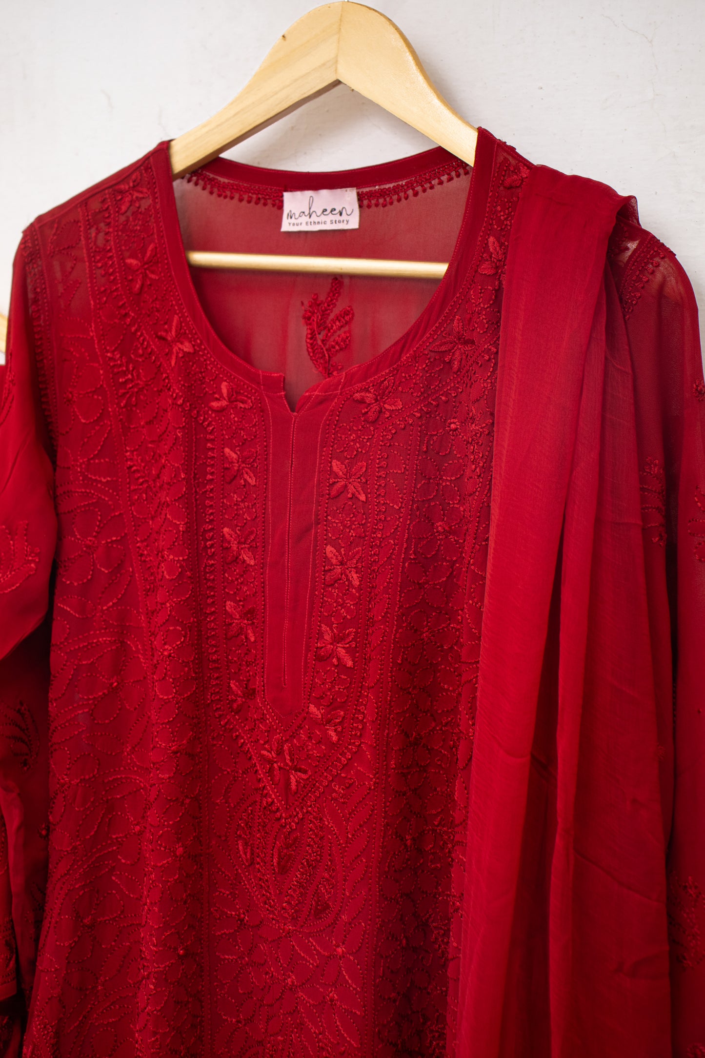 3 Piece Viscose Suit Maroon