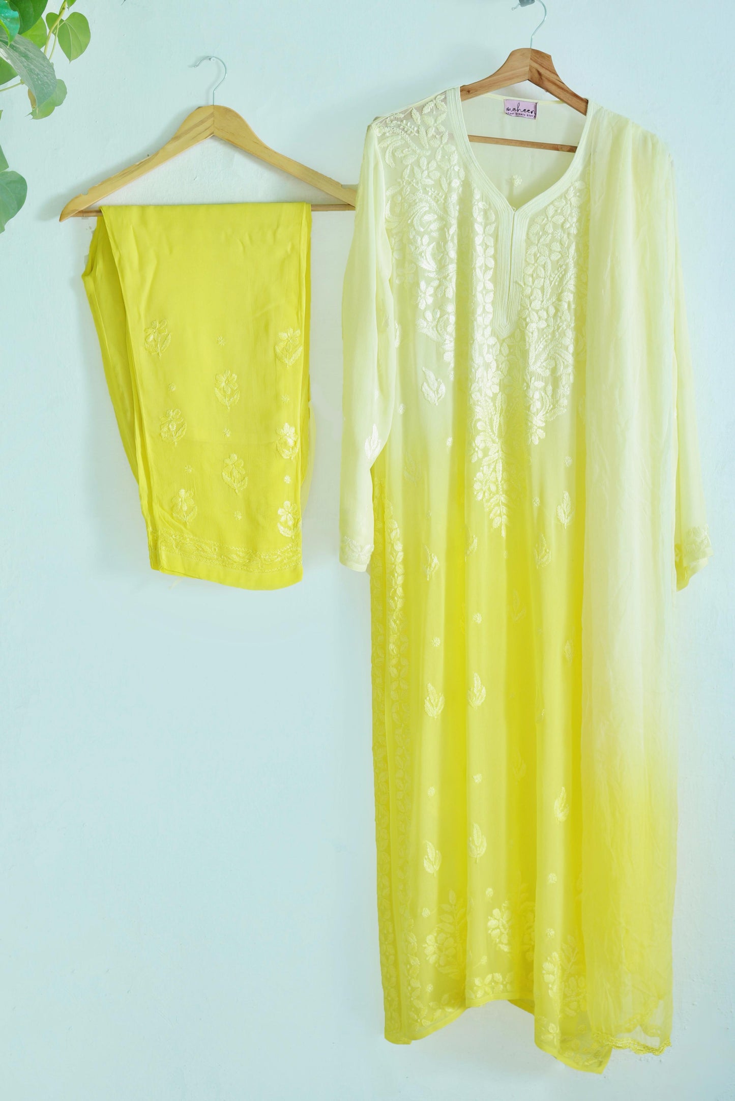 3 Piece Viscose Suit Lemon Yellow