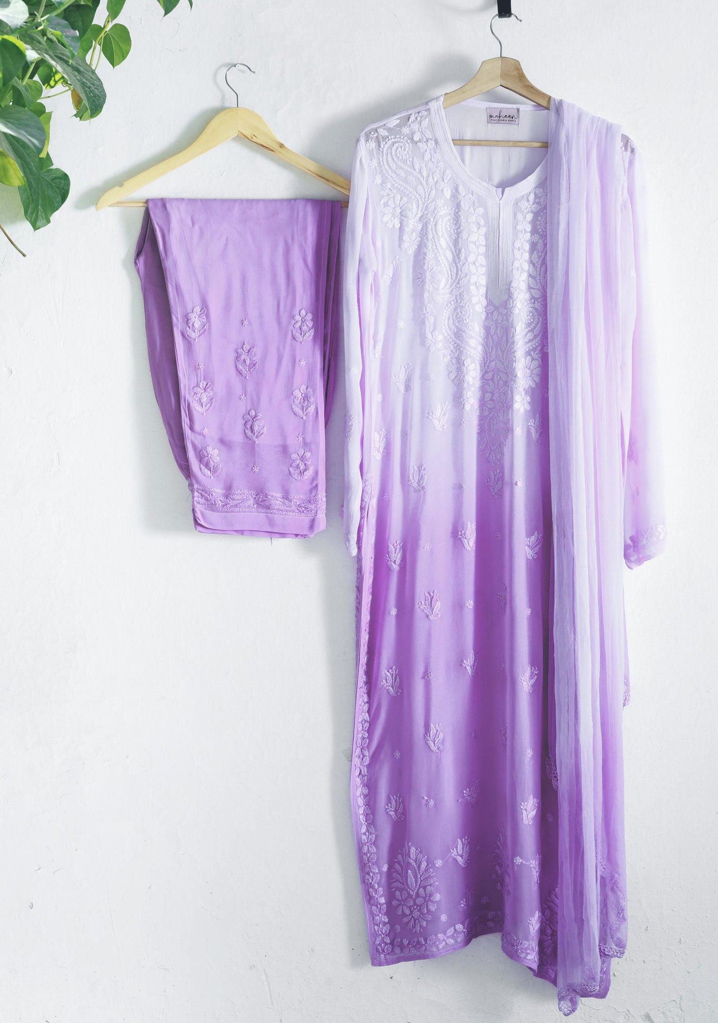 3 Piece Viscose Suit Purple