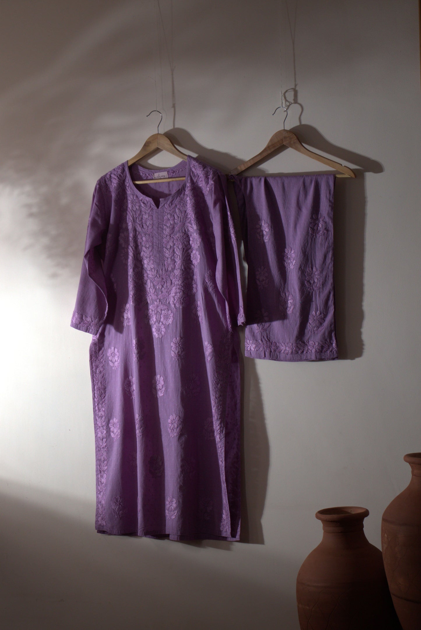 Kurta Palazzo Set Cotton Purple