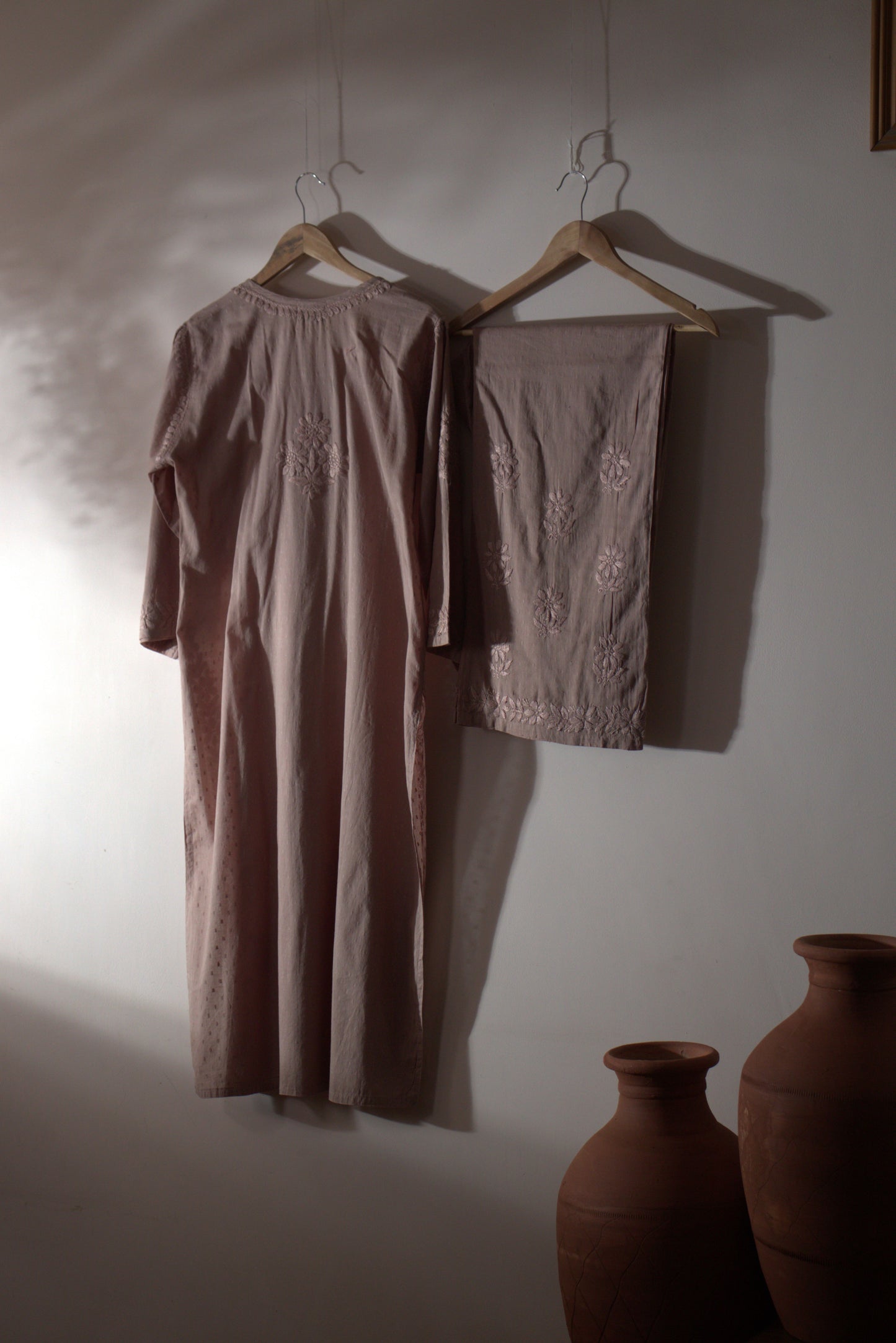 Kurta Palazzo Set Cotton Brown