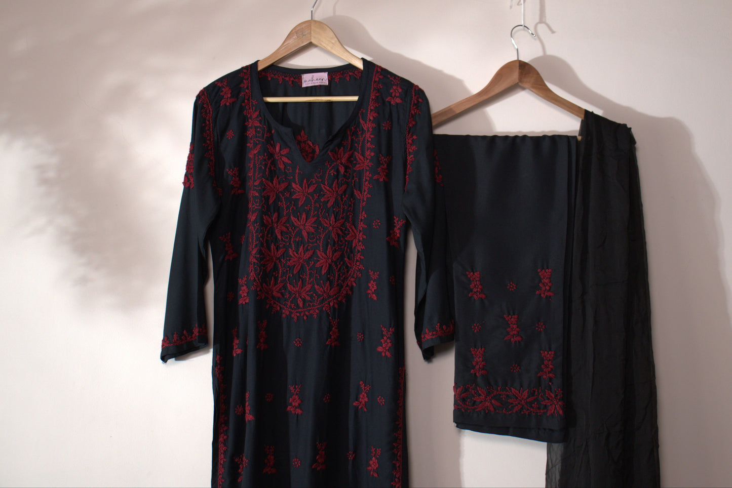 3 Piece Rayon Suit Black