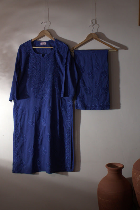Kurta Palazzo Set Cotton Blue