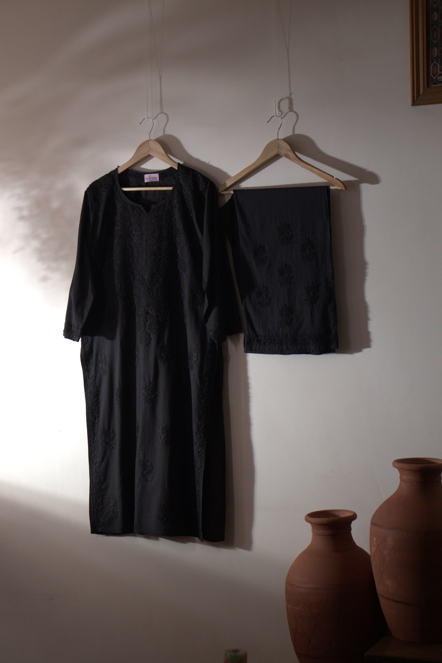 Kurta Palazzo Set Cotton Black