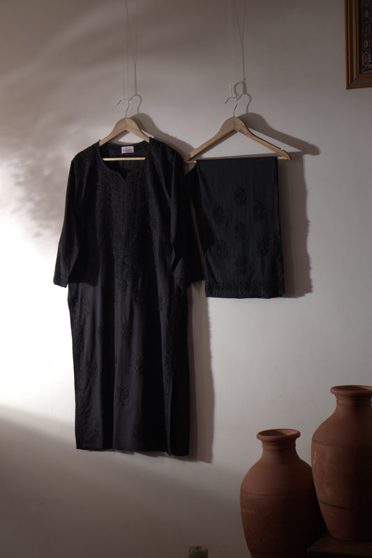 Kurta Palazzo Set Cotton Black