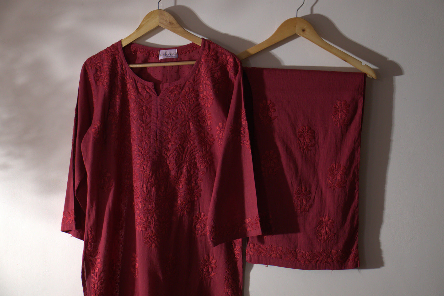 Kurta Palazzo Set Cotton Red