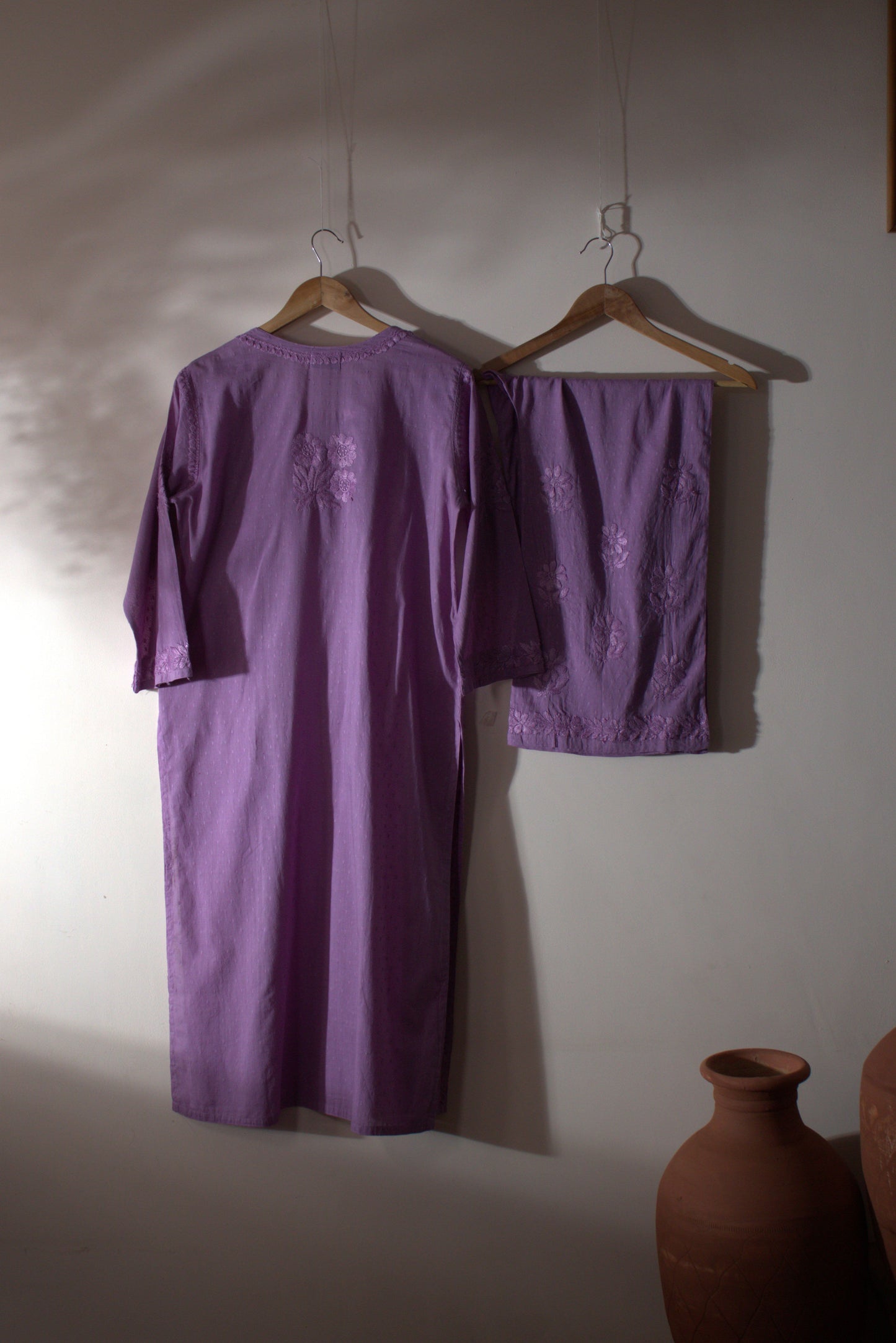 Kurta Palazzo Set Cotton Purple