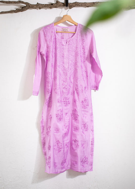 Long Kurta Chanderi Lilac