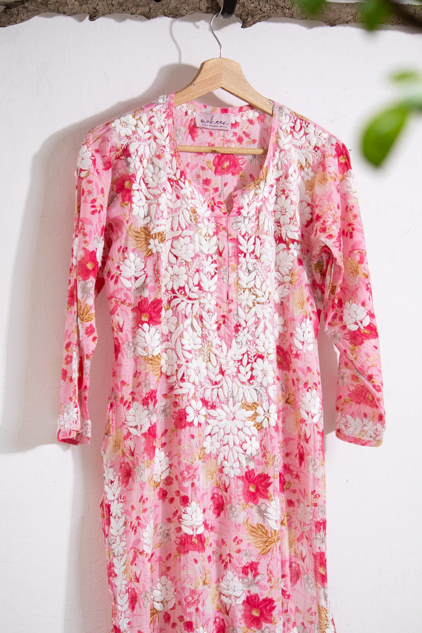 Long Kurta Mulmul Pink