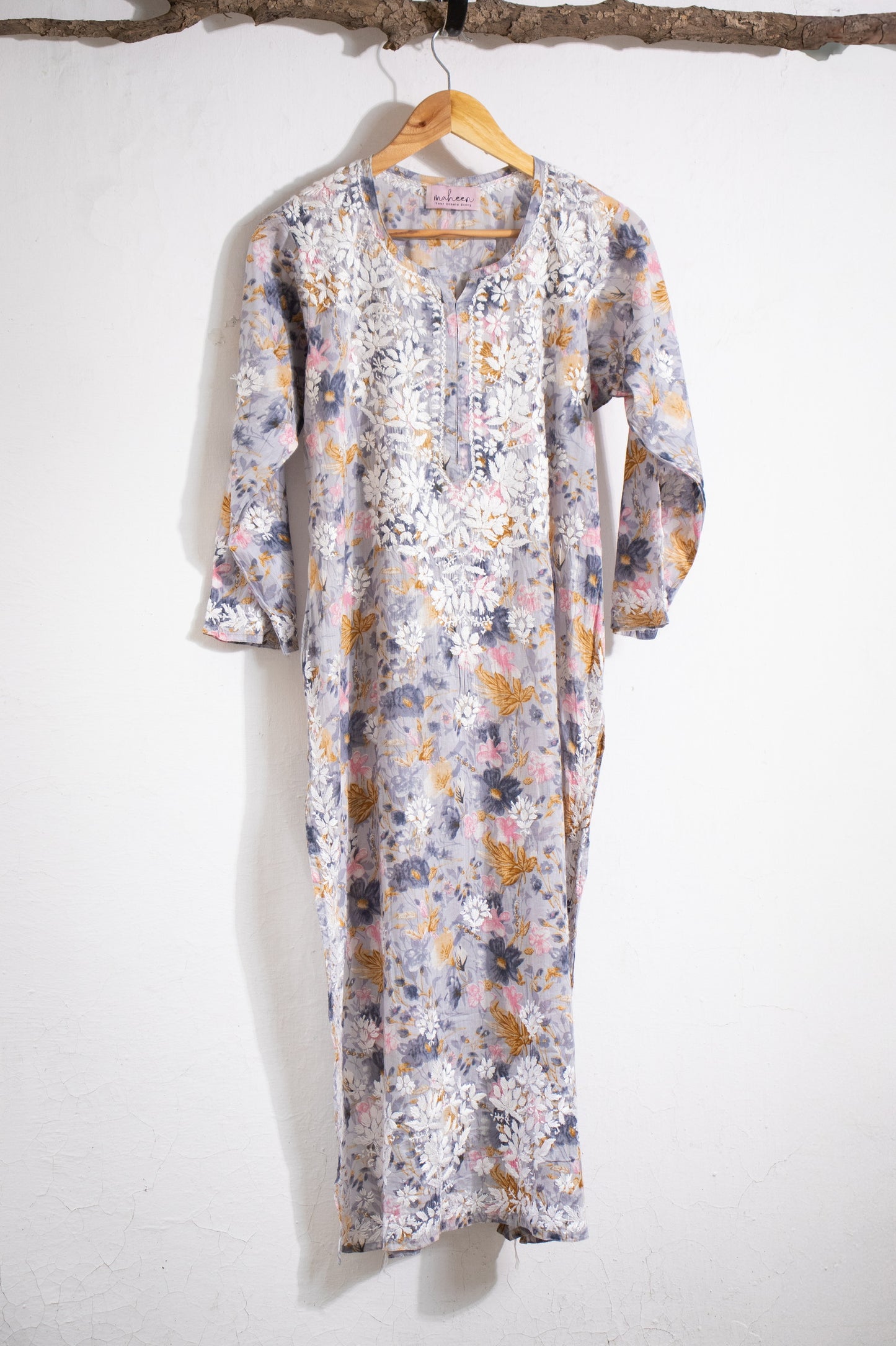 Long Kurta Mulmul Grey