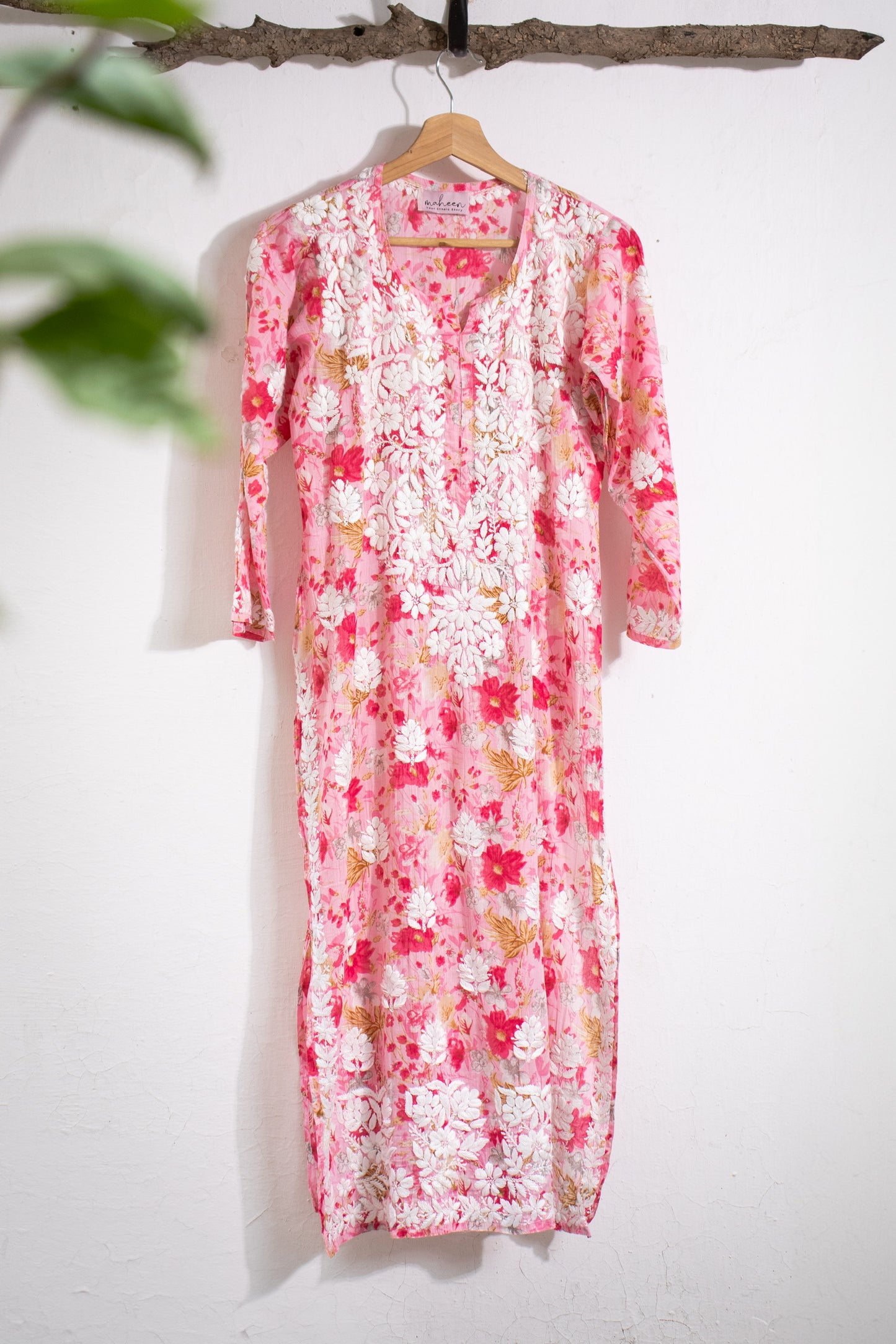 Long Kurta Mulmul Pink