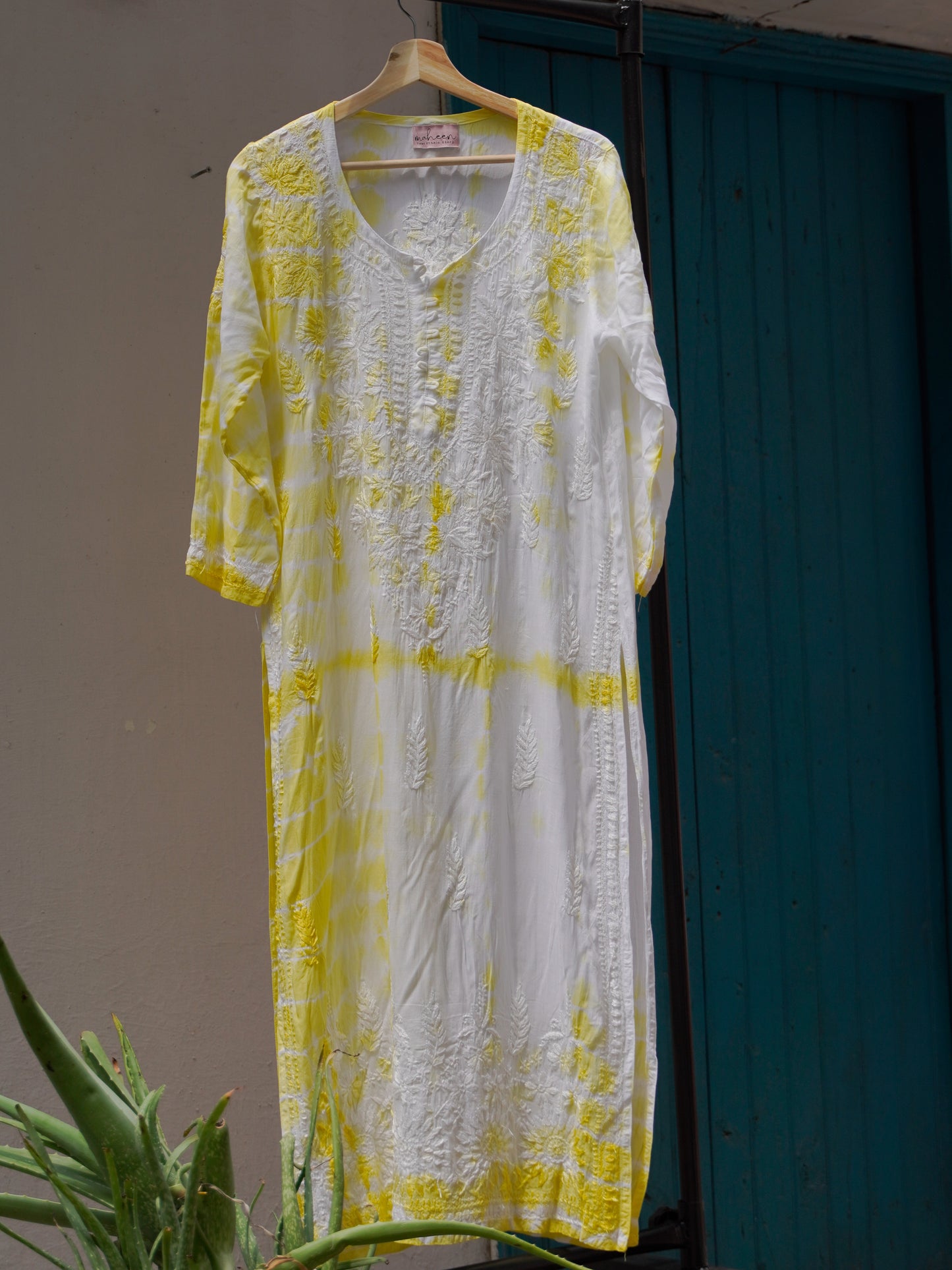 Long Kurta TieDye Yellow
