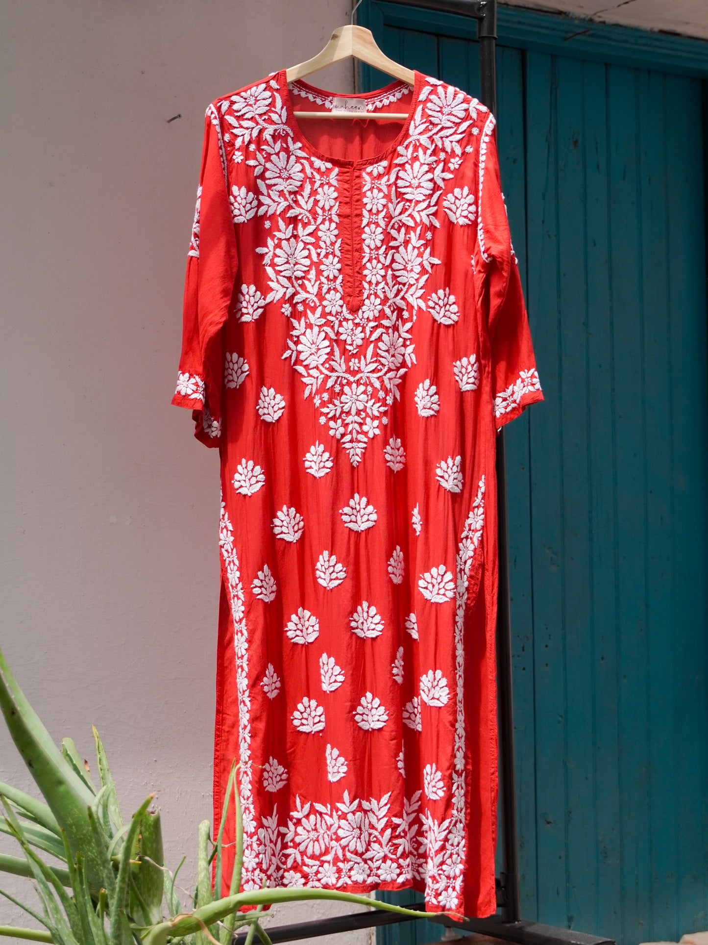 Long Kurta Modal Red