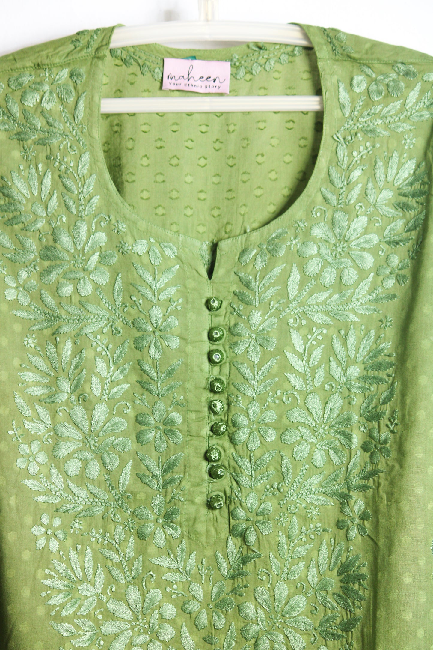 3 Piece Cotton Suit Green
