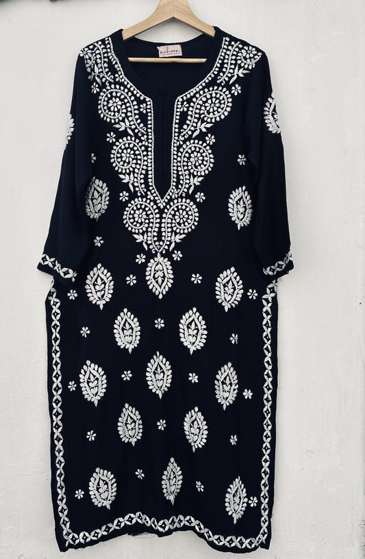 Long Kurta Rayon Black