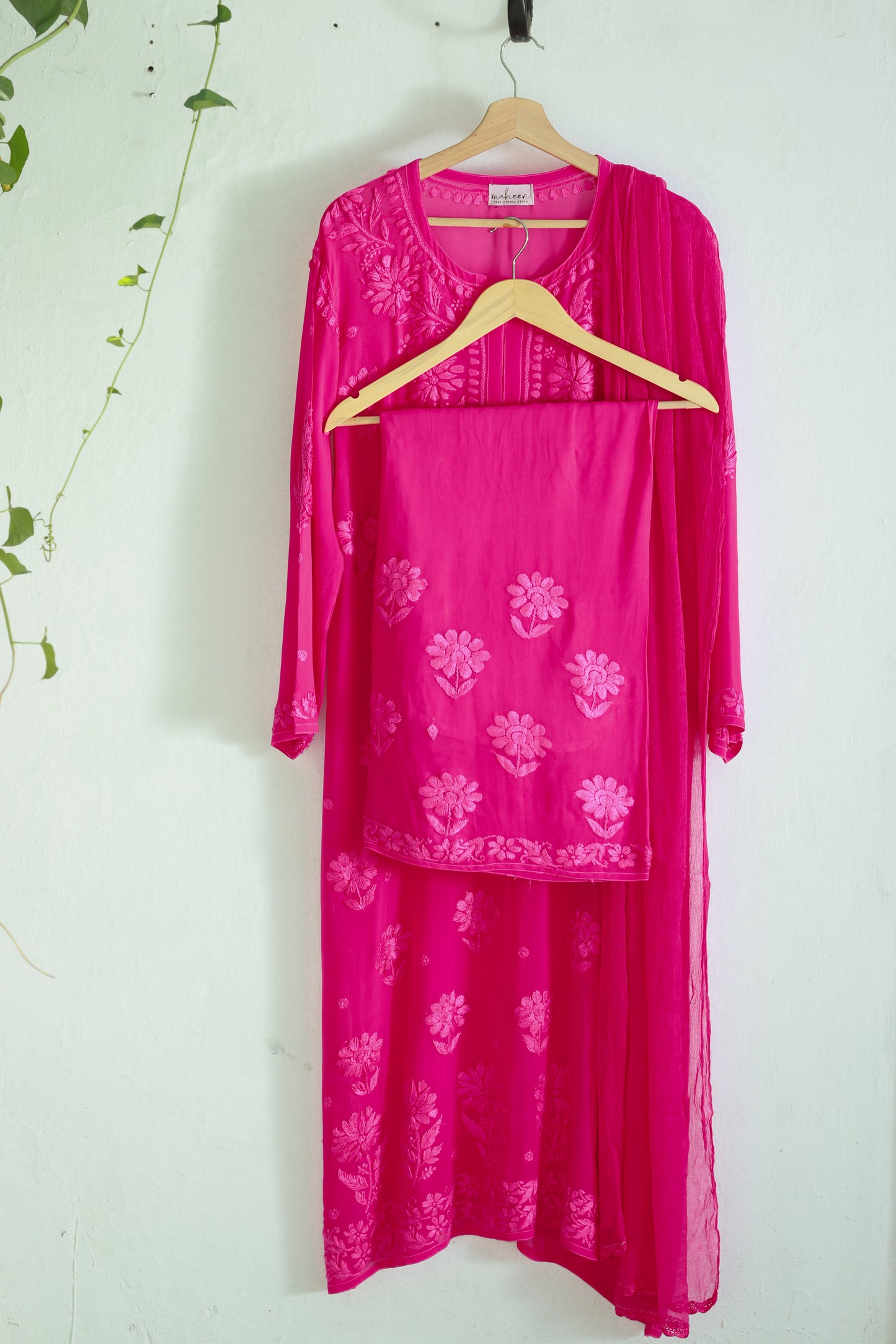 3 Piece Viscose Suit Rani Pink