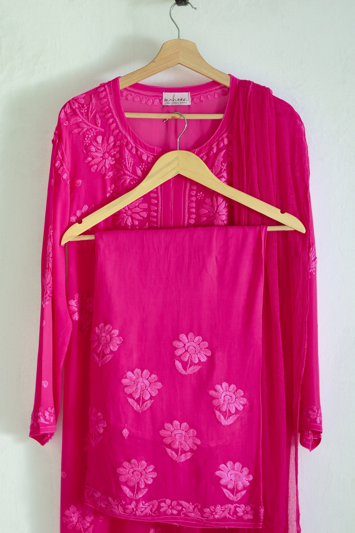 3 Piece Viscose Suit Rani Pink