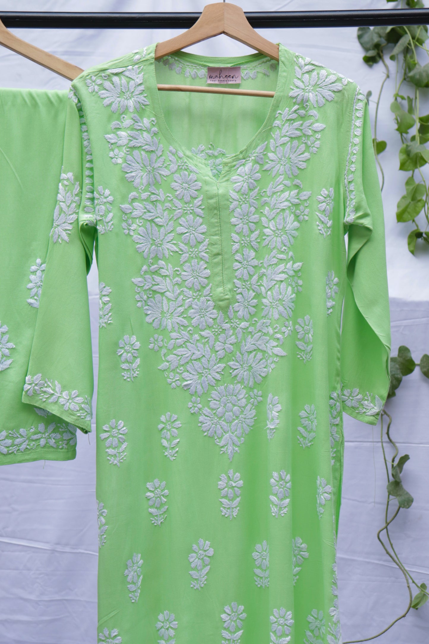 Kurta Palazzo Set Rayon Green