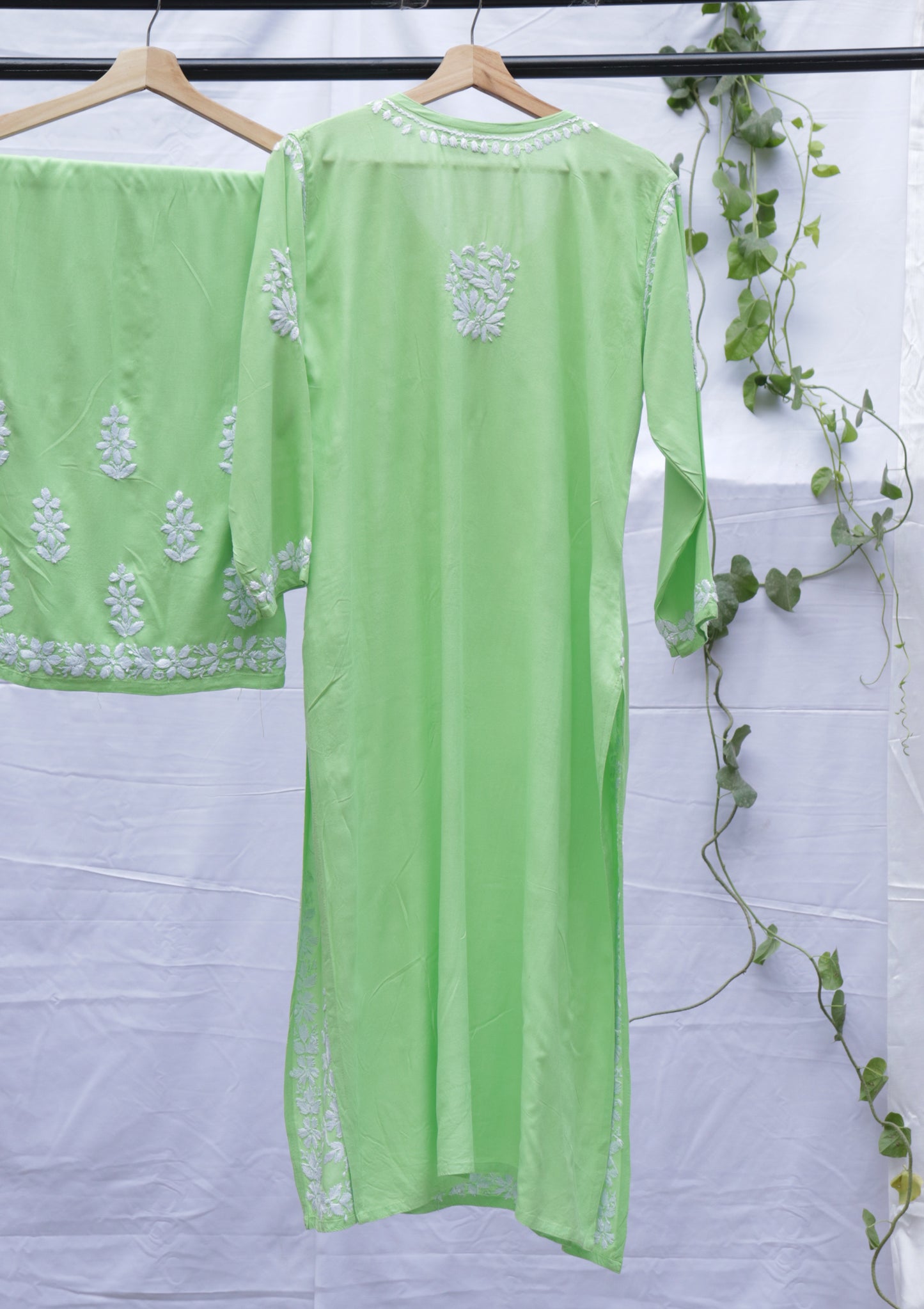 Kurta Palazzo Set Rayon Green