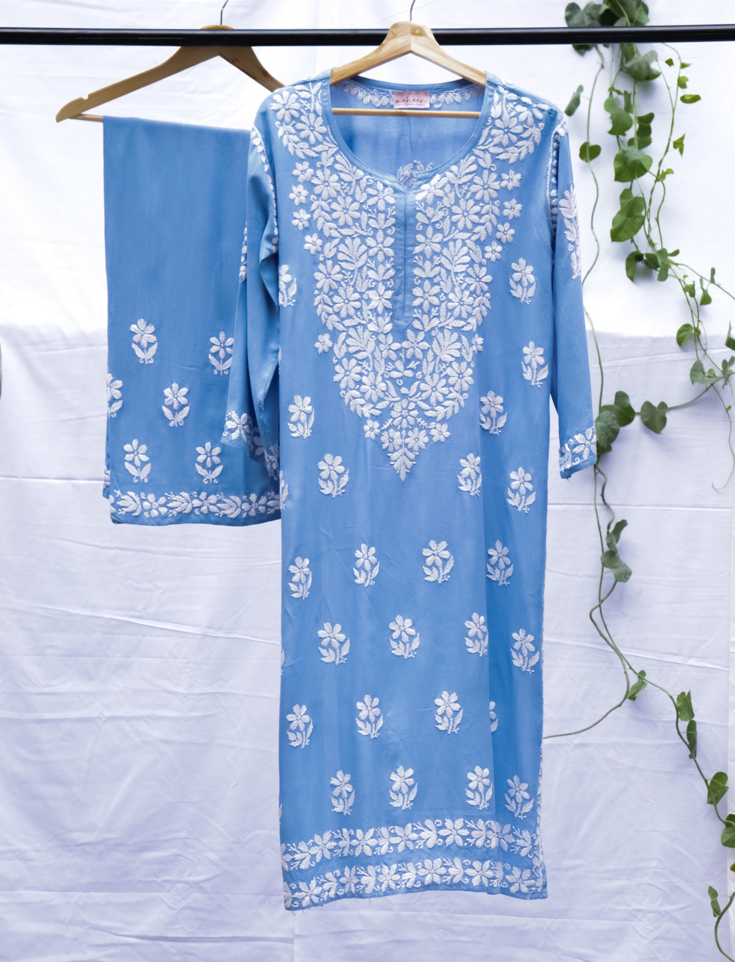 Kurta Palazzo Set Rayon Powder Blue