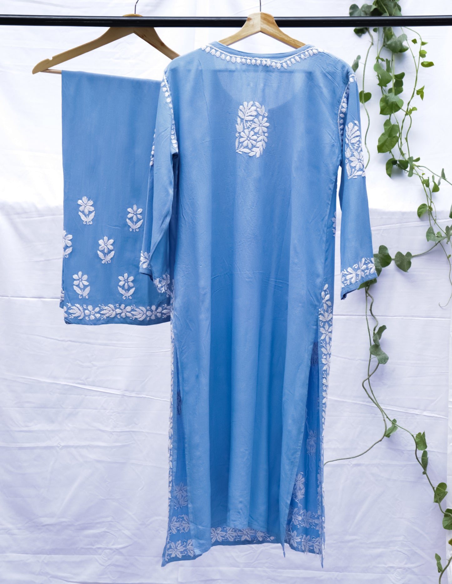 Kurta Palazzo Set Rayon Powder Blue