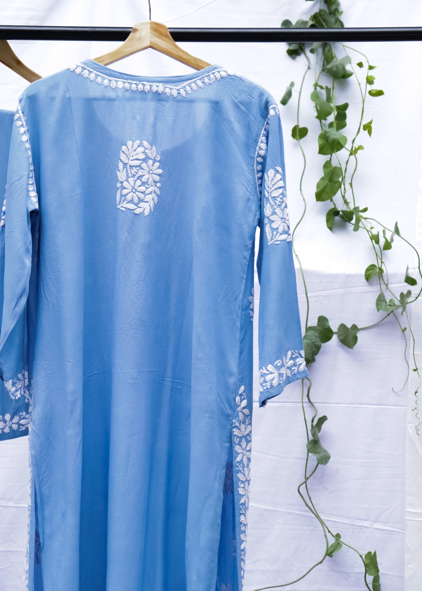 Kurta Palazzo Set Rayon Powder Blue