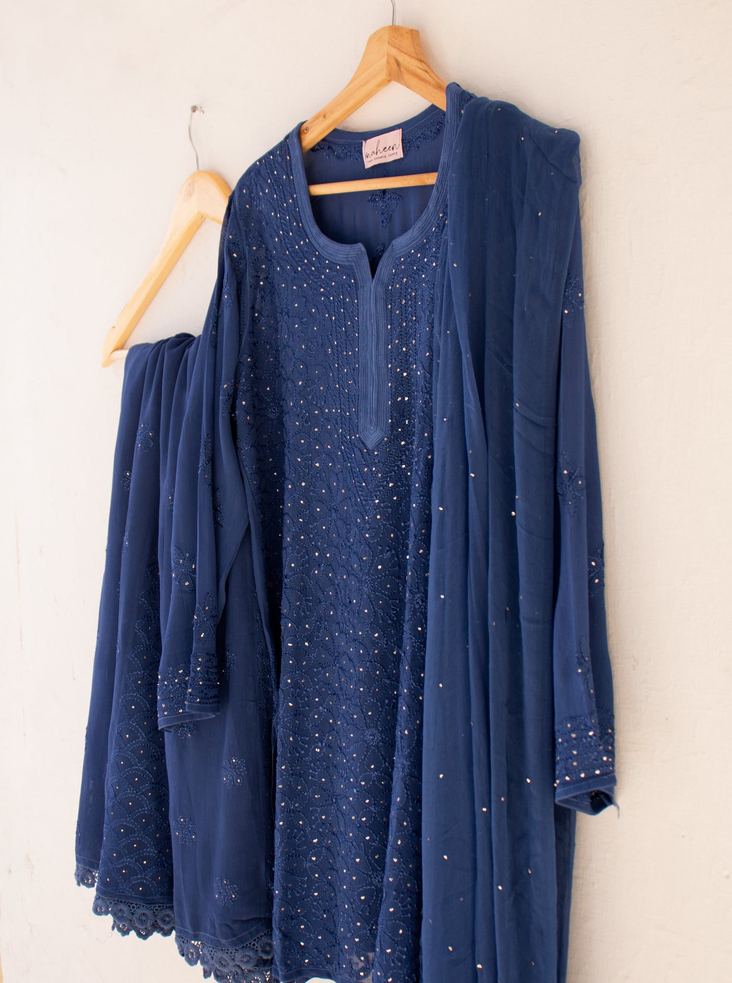 3 Piece Viscose Suit Blue