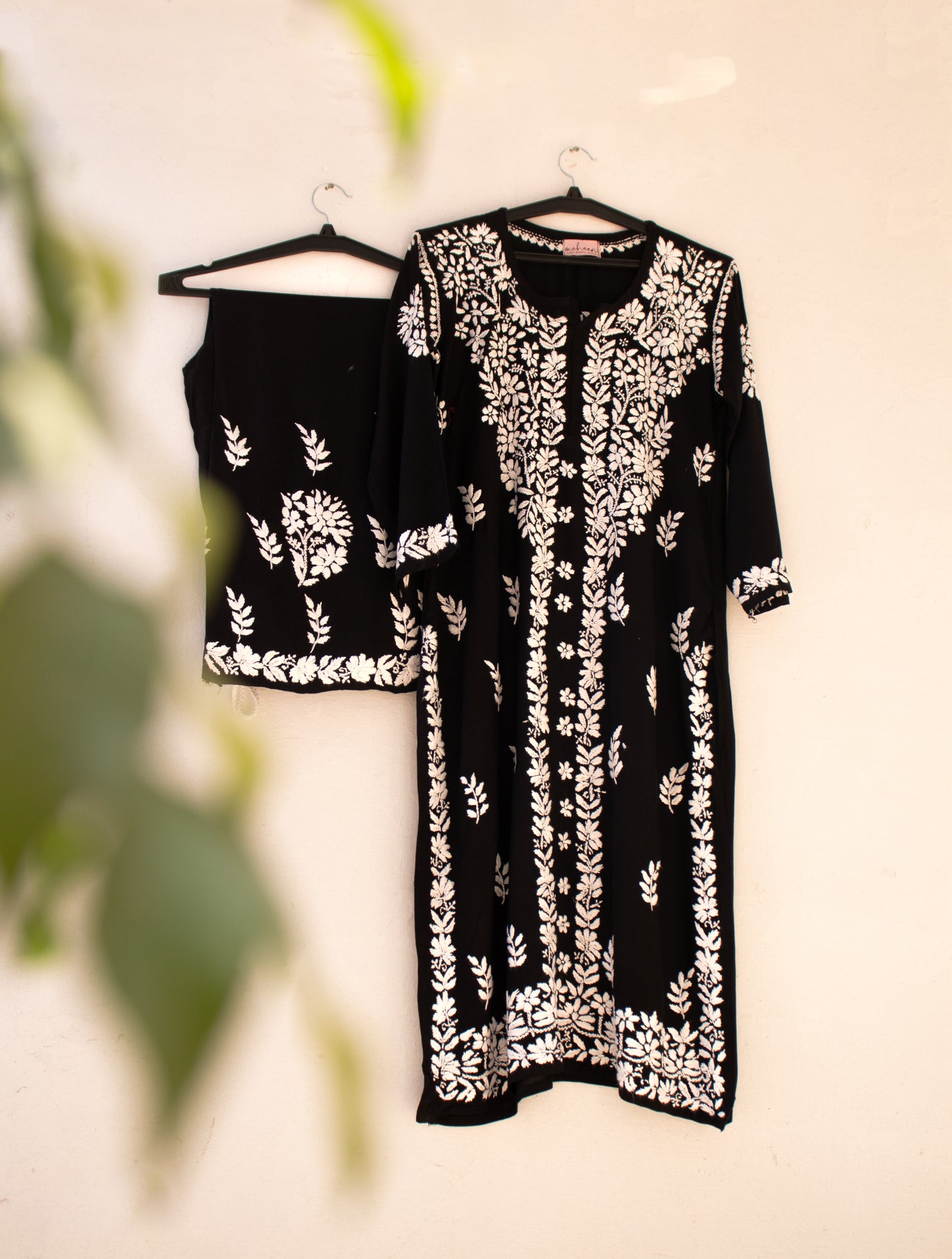 Kurta Palazzo Set Rayon Black