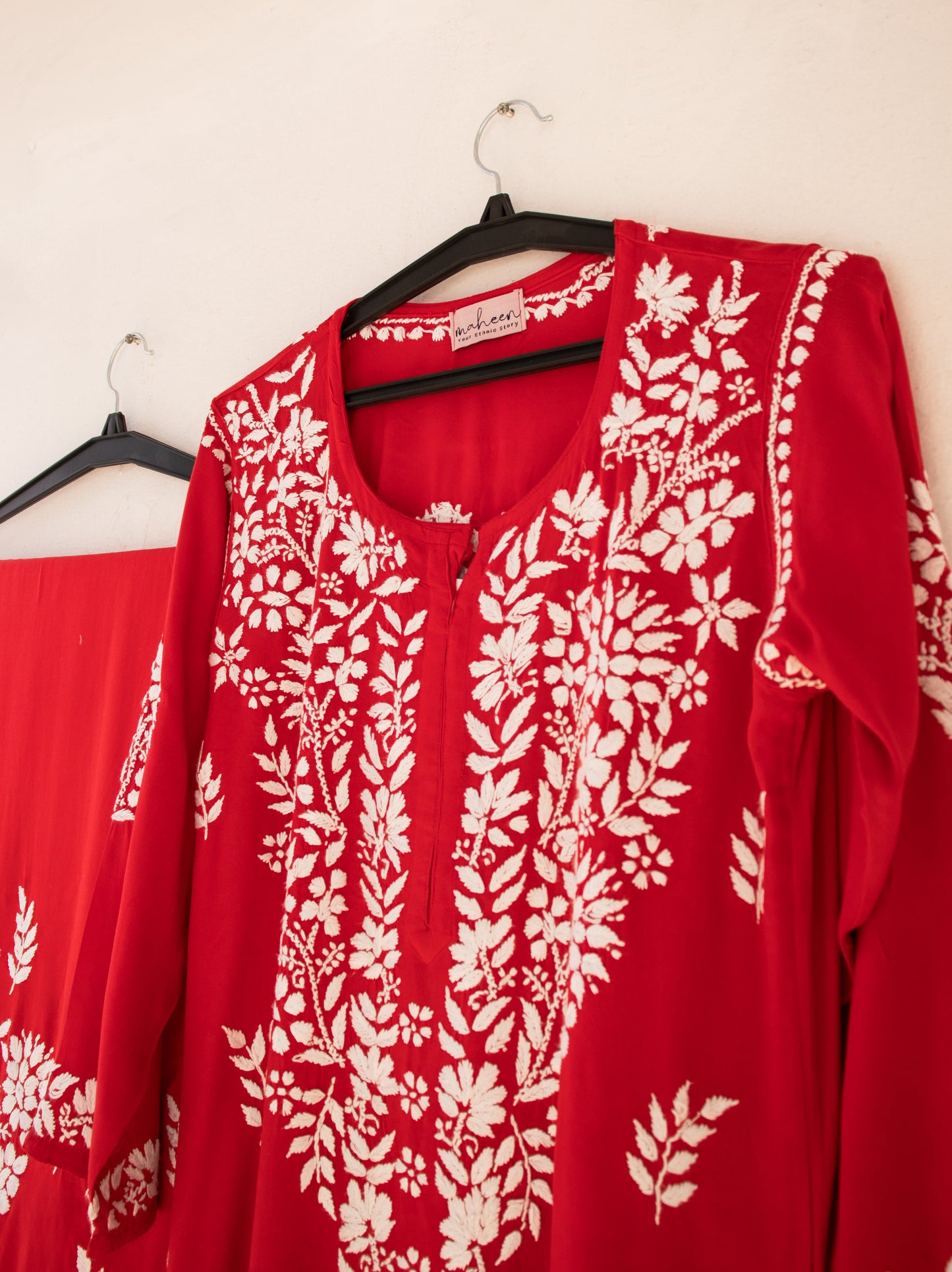Kurta Palazzo Set Rayon Red