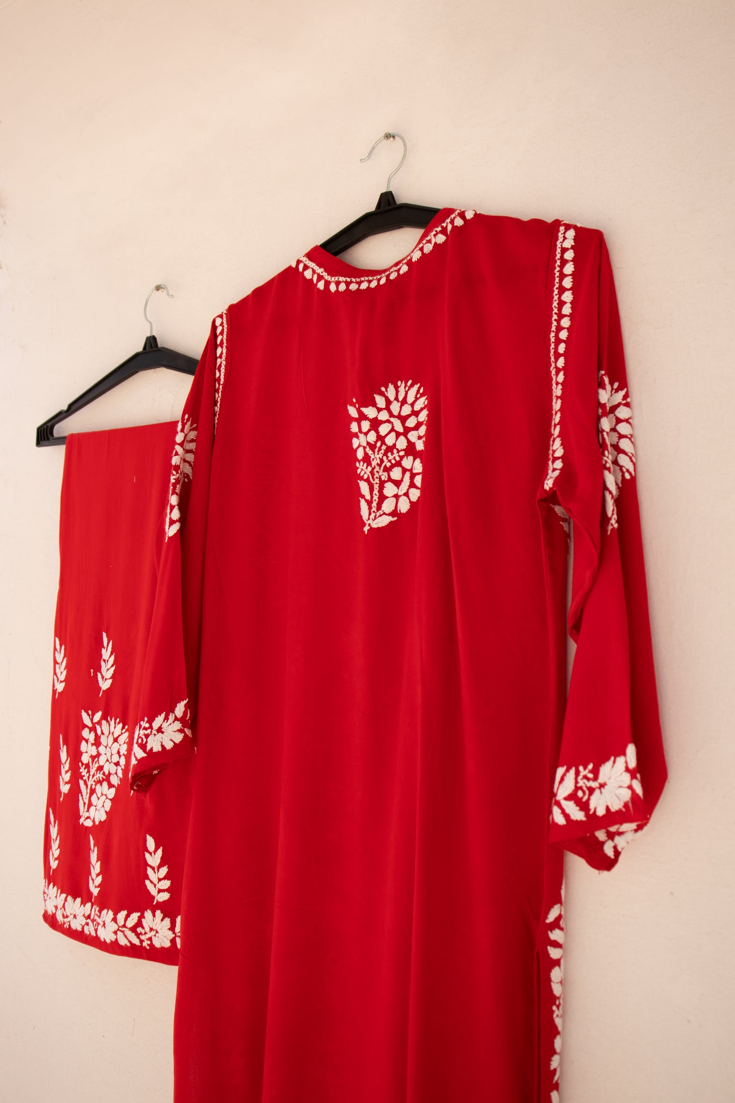 Kurta Palazzo Set Rayon Red