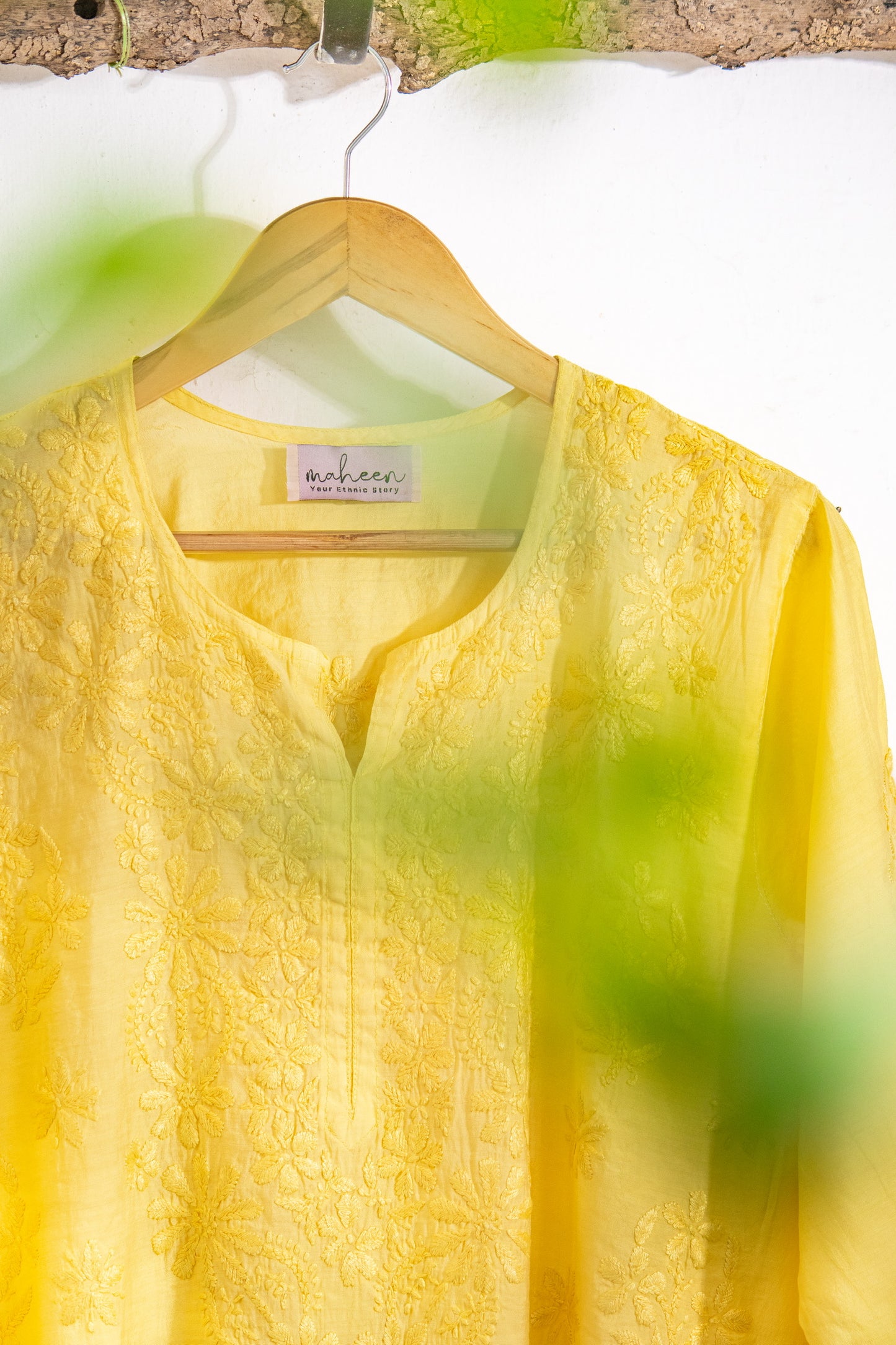 Long Kurta Chanderi Yellow