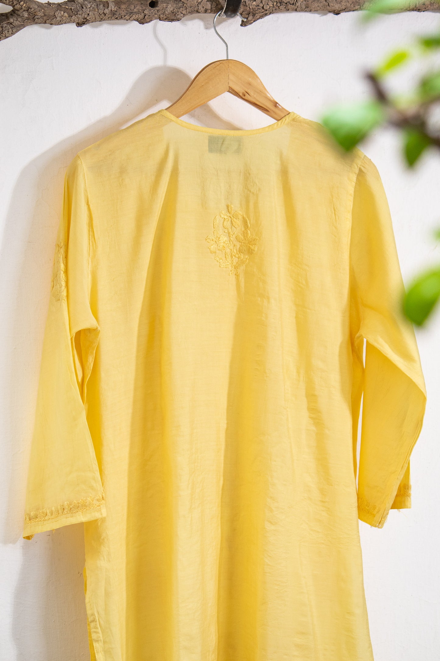 Long Kurta Chanderi Yellow