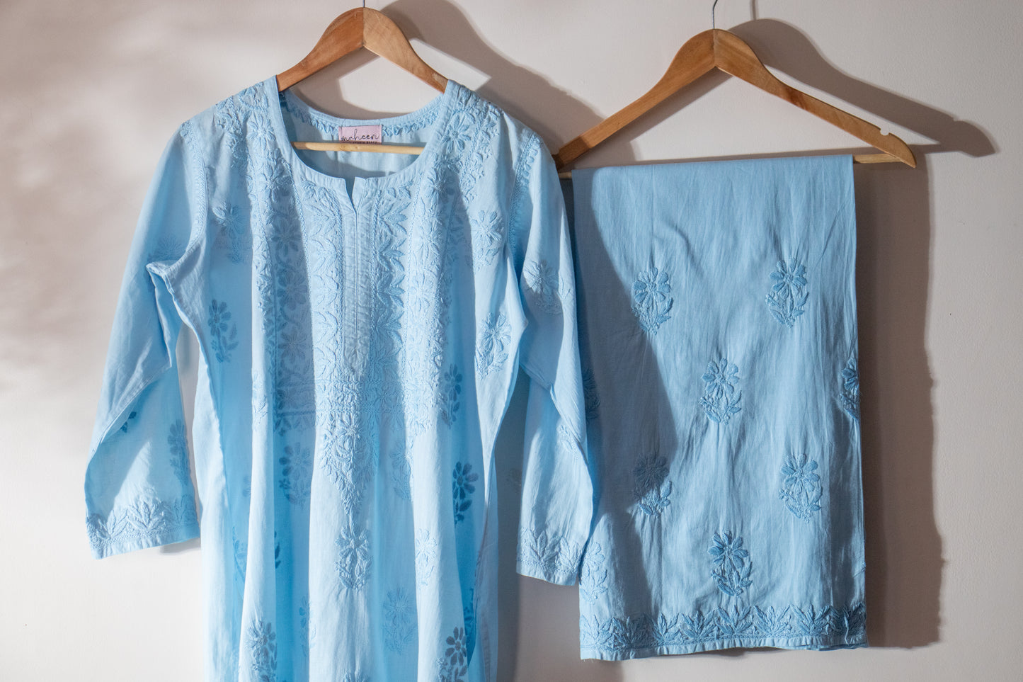 Kurta Palazzo Set Mul Cotton Blue