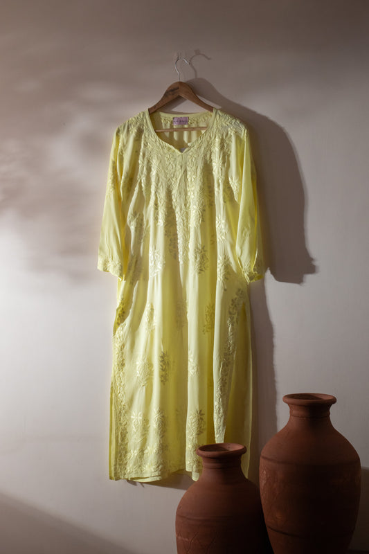 Long Kurta Modal Lemon Yellow