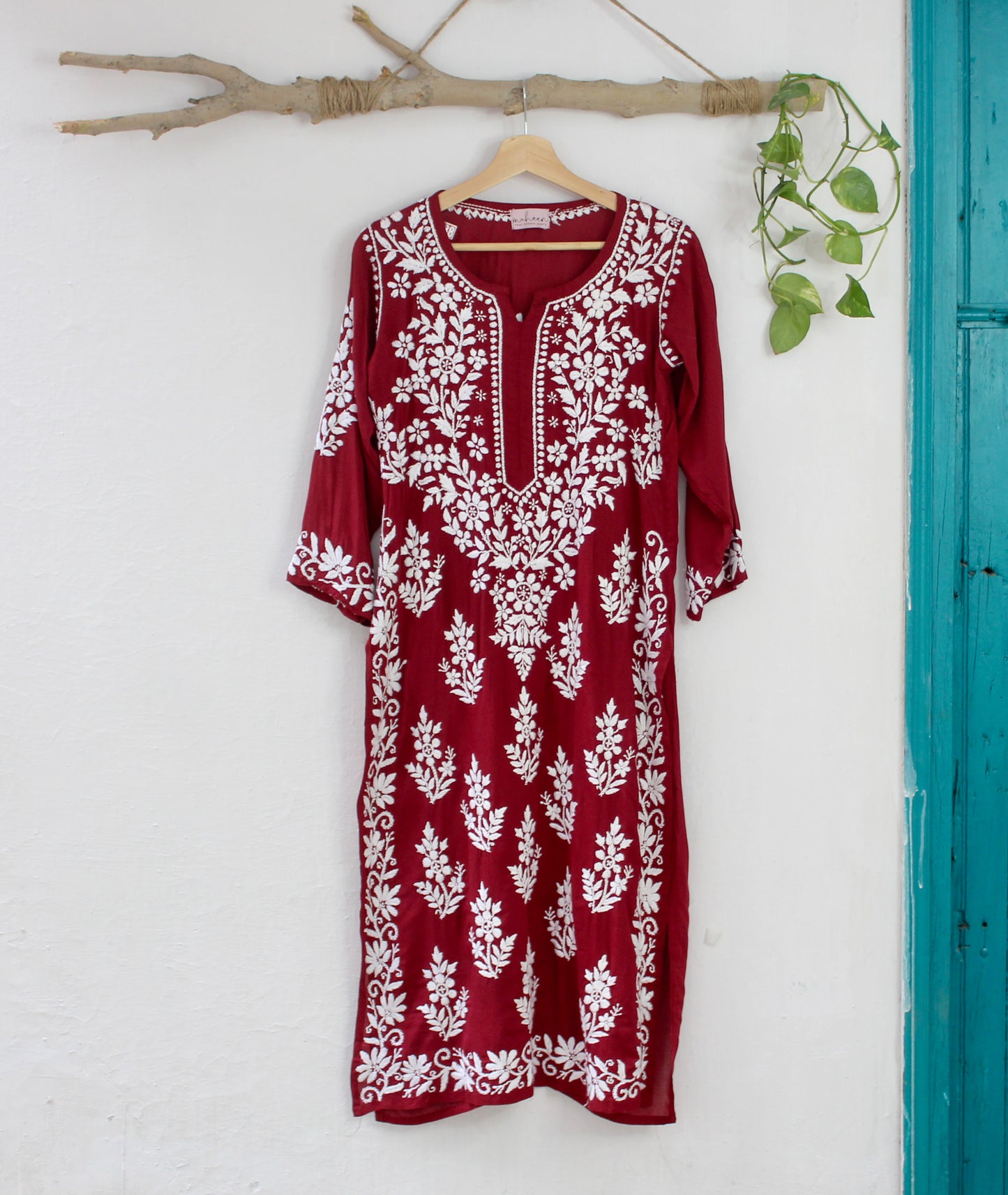Long Kurta Modal Maroon