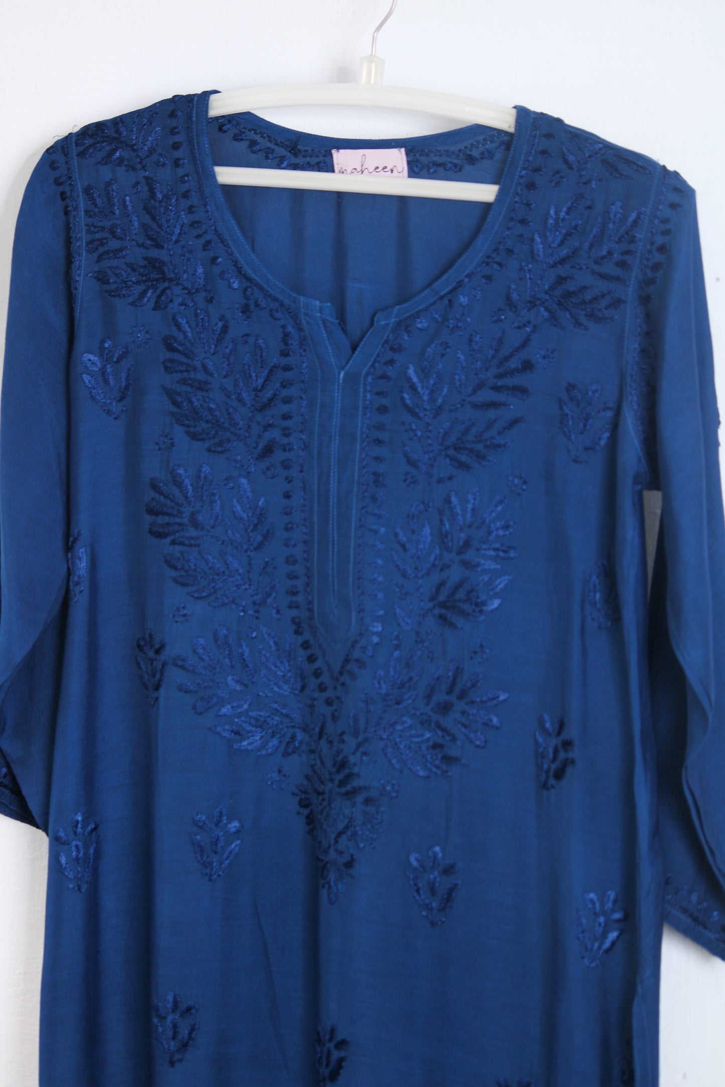 Long Kurta Muslin Navy Blue