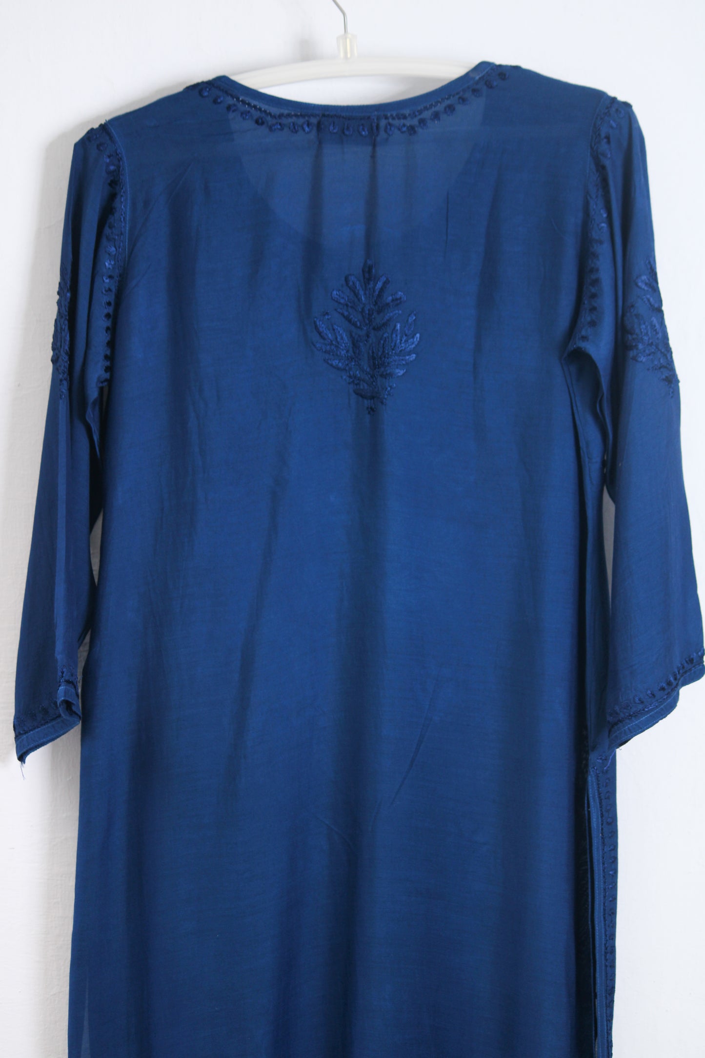Long Kurta Muslin Navy Blue