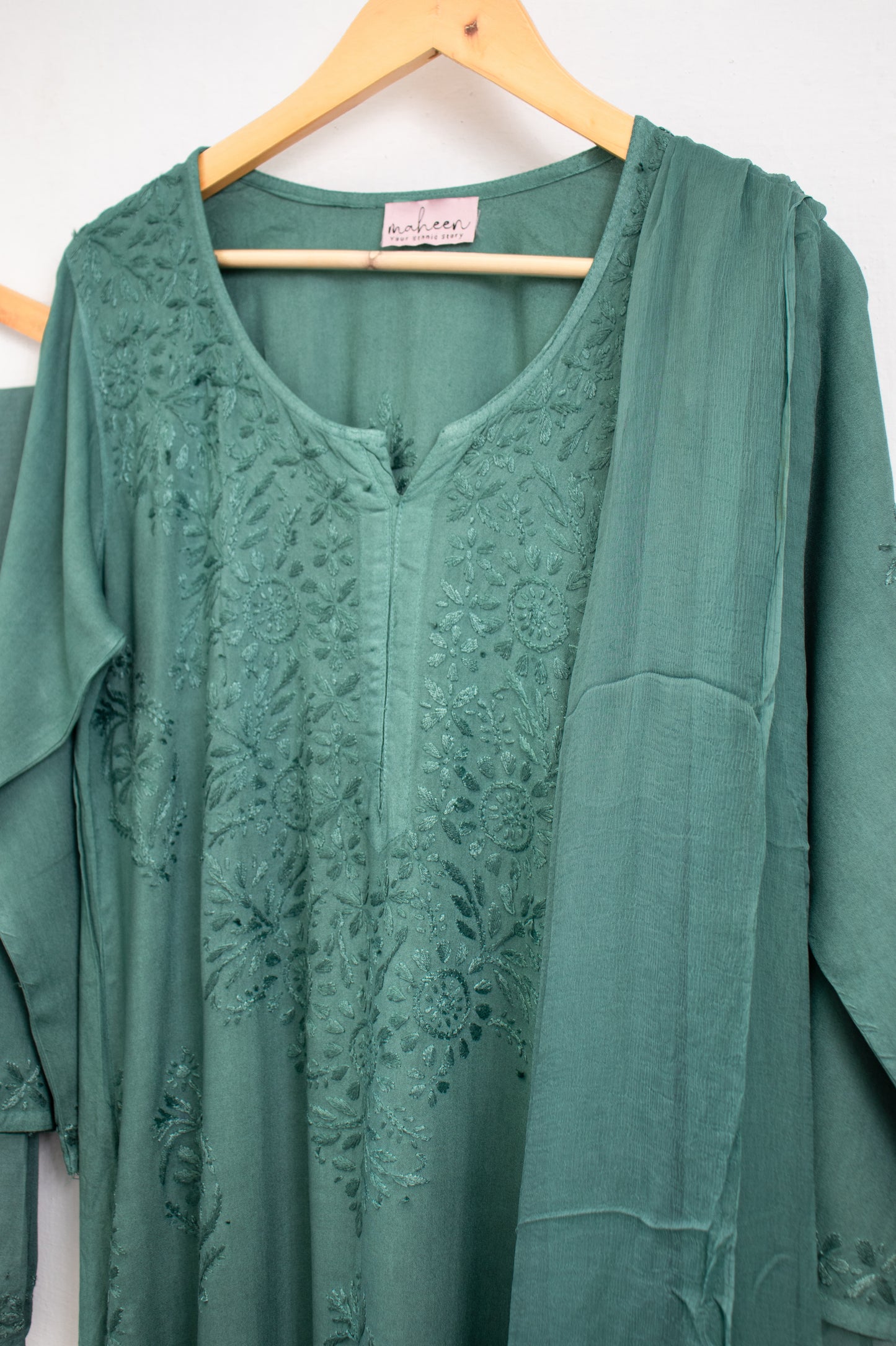 3 Piece Rayon Suit Green
