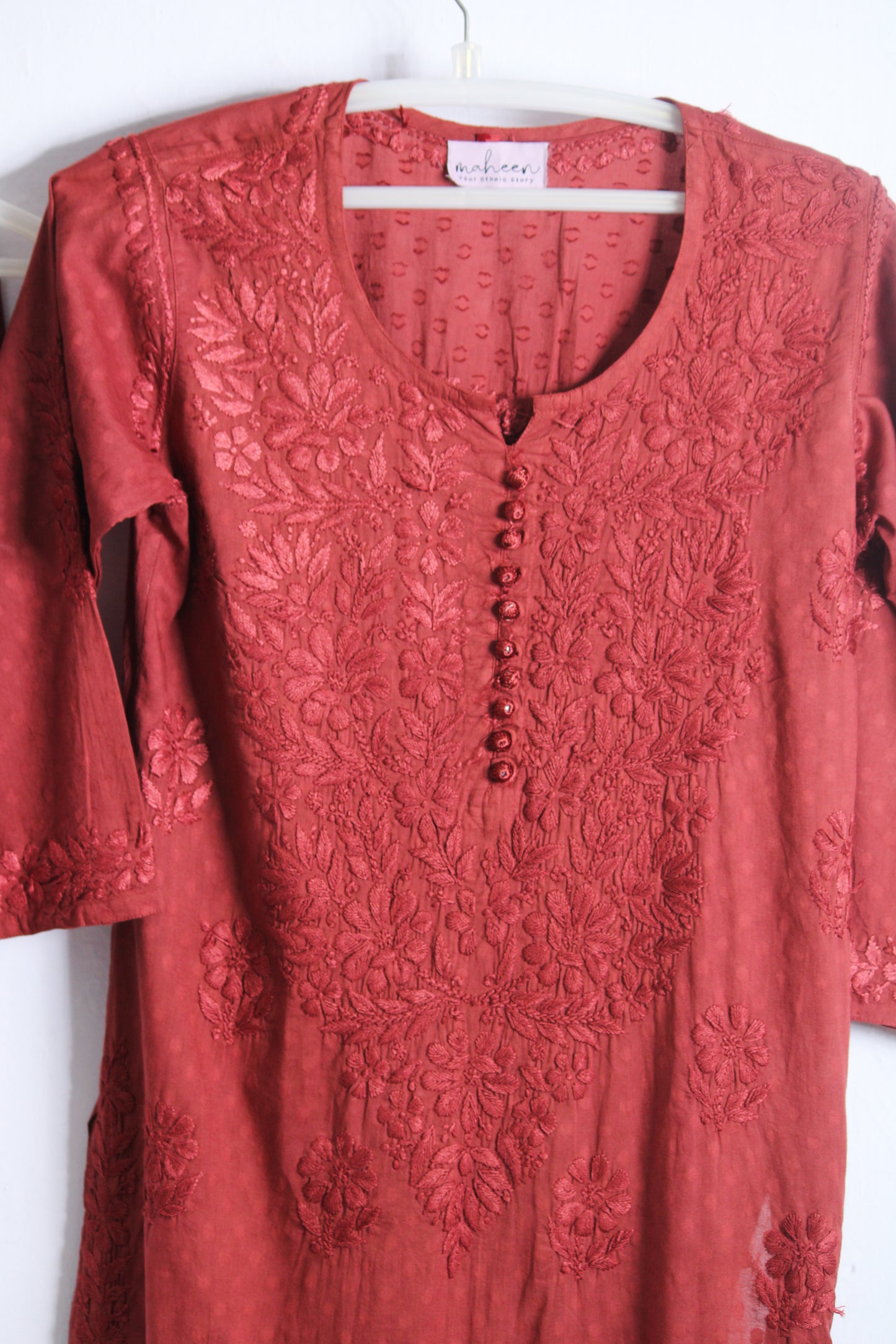 3 Piece Cotton Suit Red