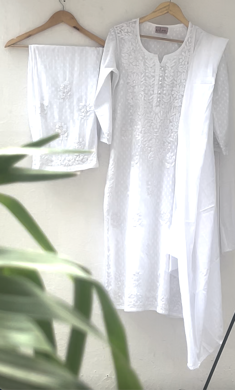 3 Piece Cotton Suit White