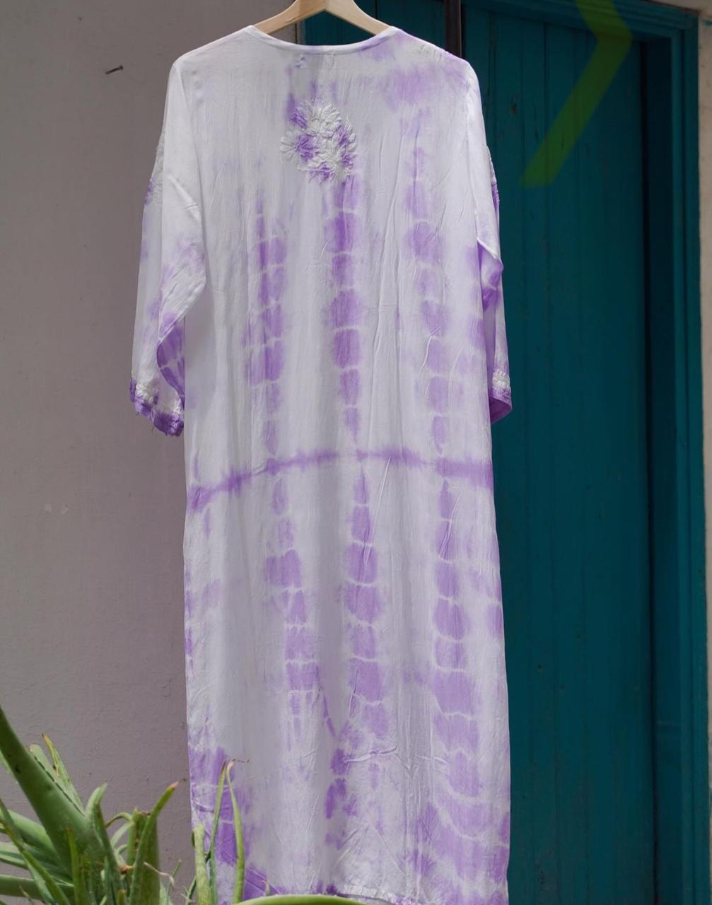 Long Kurta TieDye Purple